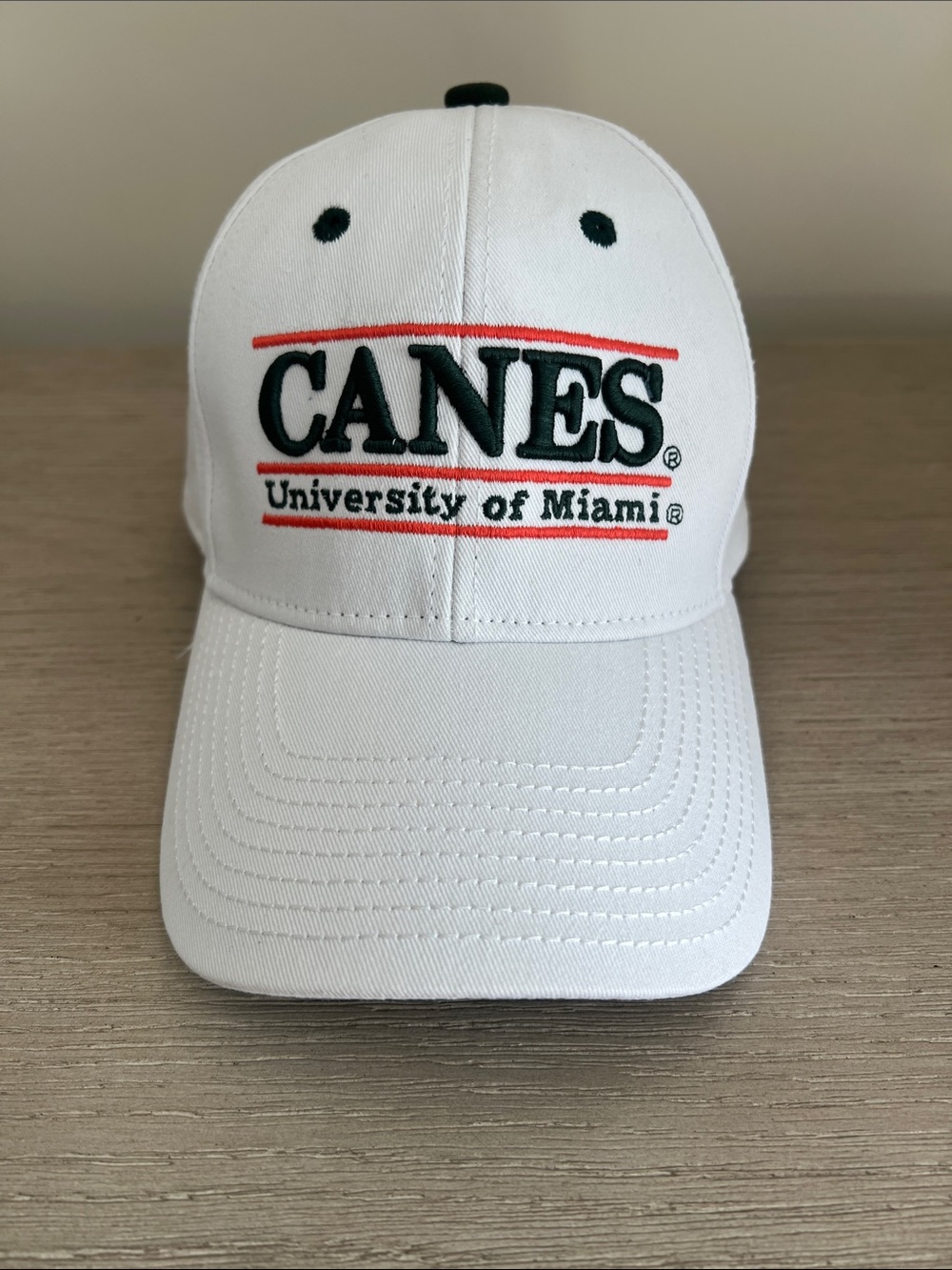 The Game University of Miami Hurricanes Canes hat white adjustable back